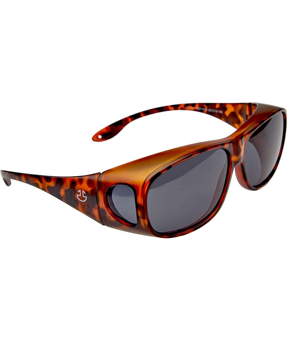 Oversized Over Glasses Sunglasses for Men & Women- UV Protection Fit Over Polarized Wrap Arounds - Tortoise - CI18E4DMH2X $11.84