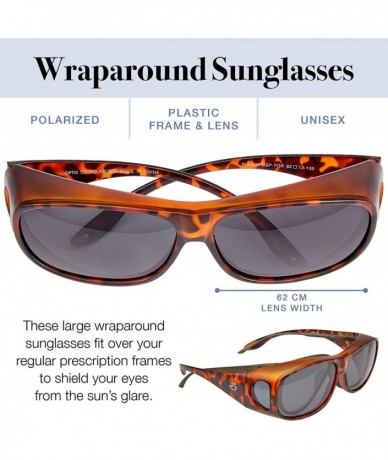 Oversized Over Glasses Sunglasses for Men & Women- UV Protection Fit Over Polarized Wrap Arounds - Tortoise - CI18E4DMH2X $11.84