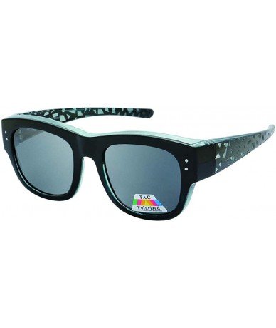 Square Kristol Women's Fitover Designer Fashion Polarized Sunglasses - Black - CW18U85E8L6 $11.59