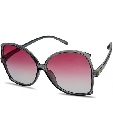 Butterfly Oversize Fashion Designer Sunglasses For Women Butterfly Style Frame Glasses - Acrylic Grey Frame - Pink - CE18I5CE...