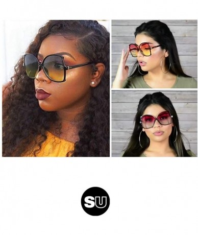 Butterfly Oversize Fashion Designer Sunglasses For Women Butterfly Style Frame Glasses - Acrylic Grey Frame - Pink - CE18I5CE...
