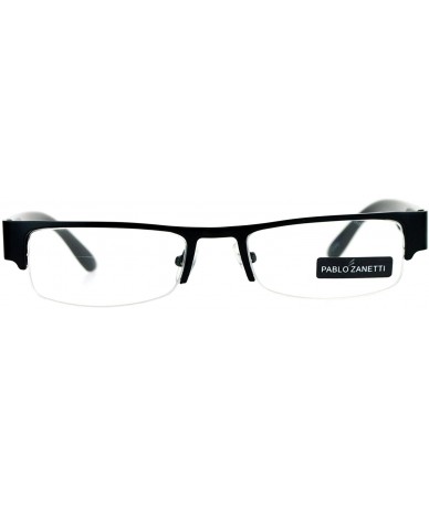 Rimless Narrow Rectangular Half Exposed Lens Eye Glasses - Black Red - CT128UNLAW1 $10.06