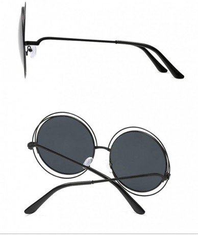 Round UV400 Round Sunglasses Green Mirror Oversized Vintage Sun Glasses for Women - Red - CQ18TZZTL4N $20.80