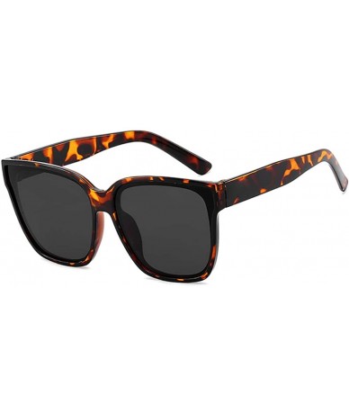 Square Unisex Sunglasses Fashion Bright Black Grey Drive Holiday Square Non-Polarized UV400 - Leopard Grey - CA18RI0S30I $8.27