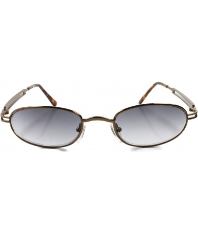 Oval Vintage 80s Old School Funky Unisex Round Oval Sunglasses - Brown & Smoke - CH18T30OGHO $13.06