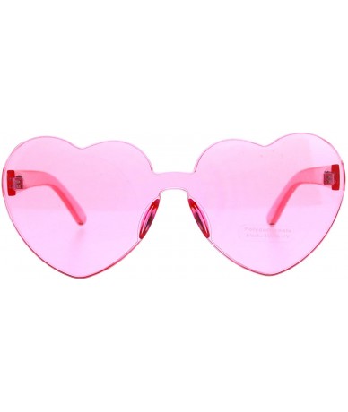 Shield Womens Heart Shape Rimless Shield Hippie Groove Valentine Sunglasses - Pink - C418CX8NA7O $14.28
