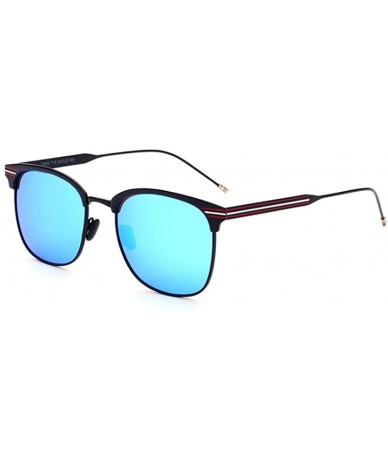 Aviator Polarized metal sunglasses anti-glare driving mirror - Blue Color - CF183XQ5XOC $73.26