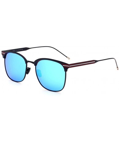 Aviator Polarized metal sunglasses anti-glare driving mirror - Blue Color - CF183XQ5XOC $39.65