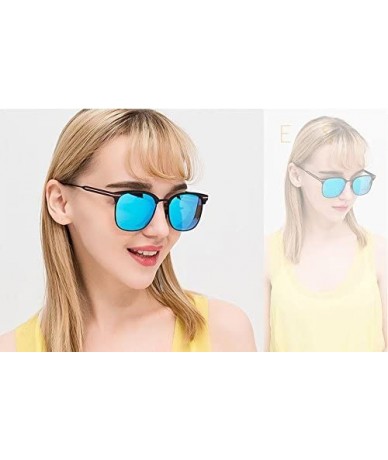Aviator Polarized metal sunglasses anti-glare driving mirror - Blue Color - CF183XQ5XOC $39.65