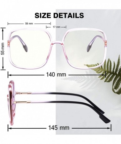 Square Square Oversized Sunglasses for Women Classic Fashion Vintage Eyewear for Outdoor-100% UV Protection - CM1905T28UW $14.63