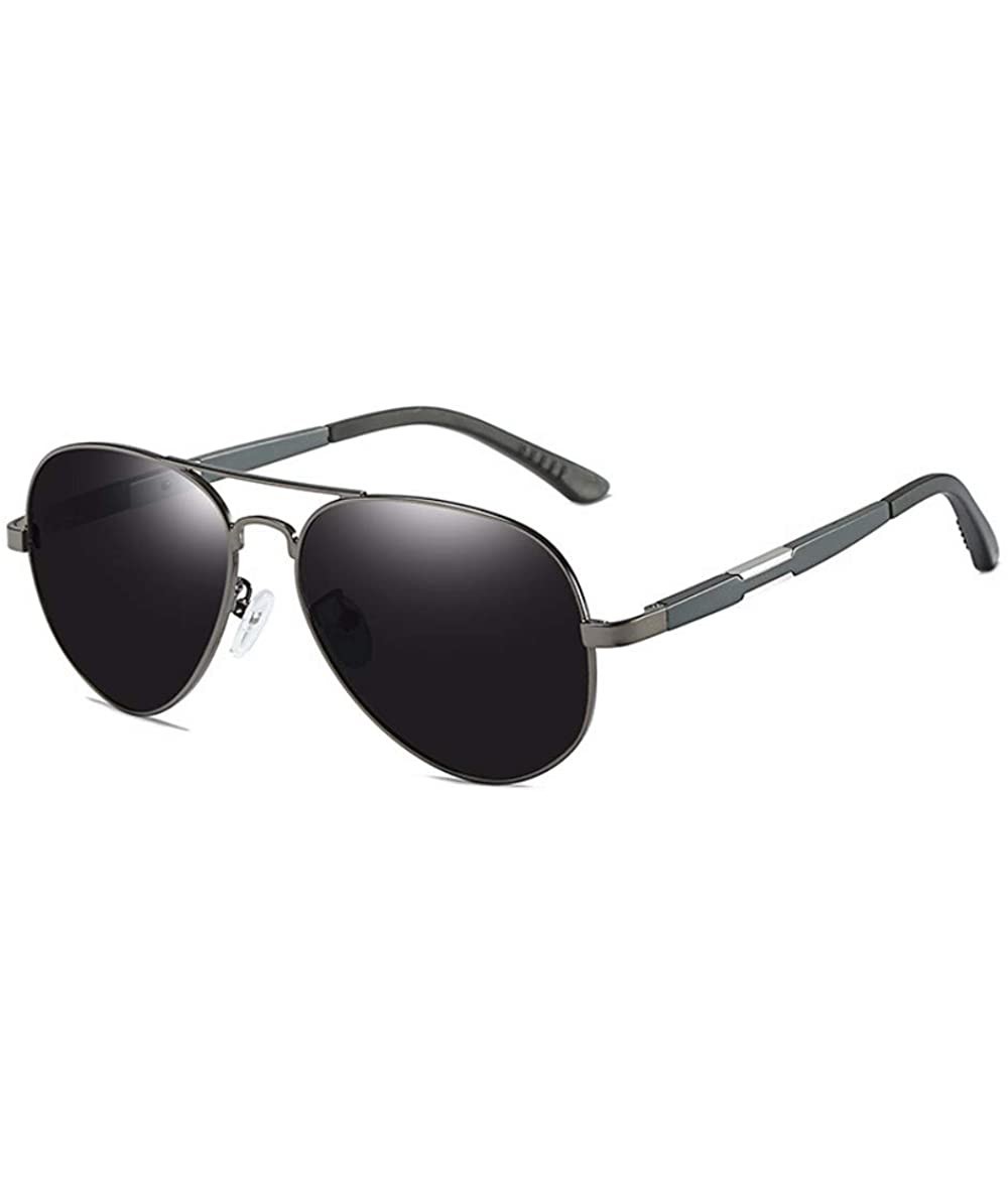 Aviator Men's Metal Polarizing Sunglasses Classic Big Frame Toad Mirror Sunglasses Driving Mirror - A - CE18QCK2ZIM $33.84