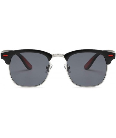 Goggle Men Polarized Sunglasses Half Frame Driving Sun Glasses for Men Women Retro Shades - 3 - CJ194ODQXCX $22.37
