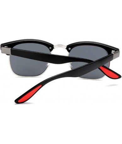 Goggle Men Polarized Sunglasses Half Frame Driving Sun Glasses for Men Women Retro Shades - 3 - CJ194ODQXCX $22.37