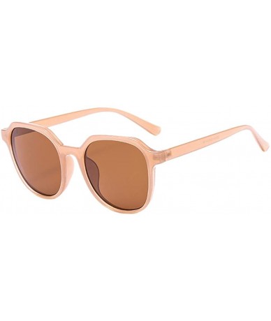 Oval UV Protection Sunglasses for Women Men Full rim frame Oval Shaped Acrylic Lens Plastic Frame Sunglass - Brown - CR19034H...