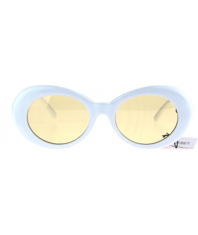 Cat Eye Womens White Plastic Gothic Vintage Cat Eye Mod Color Lens Sunglasses - Brown - CR1853QTQ7E $7.95