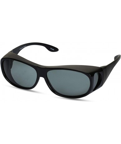 Wrap Sunglasses Wear Over Prescription Glasses- Size Medium- Polarized - Black - CF1172SVLCB $32.28