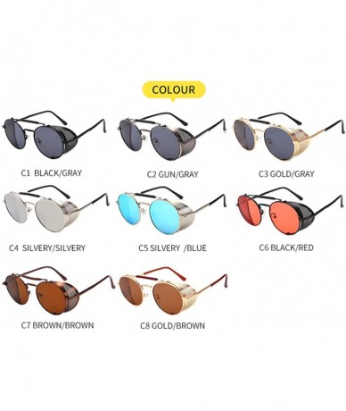 Goggle Steampunk Goggles Retro Sunglasses Men 2019 Punk Round Women Er Sun Glasses Male UV400 Oculos De Sol - C0198AHAGH2 $30.35