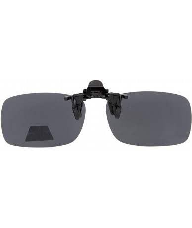 Shield Flip-up Clip-on Sunglasses Polarized Lens 59mm Wide x 39mm Height Millimeters - 3 Silver Mirror - C3195UMWQDA $10.25