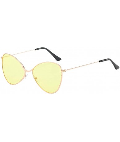 Sport Sunglasses for Women Polarized Metal Mirror Semi-Rimless Frame Glasses Fashion Sunglasses for Men - Yellow - CG18T4UTA9...