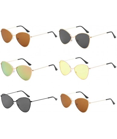 Sport Sunglasses for Women Polarized Metal Mirror Semi-Rimless Frame Glasses Fashion Sunglasses for Men - Yellow - CG18T4UTA9...