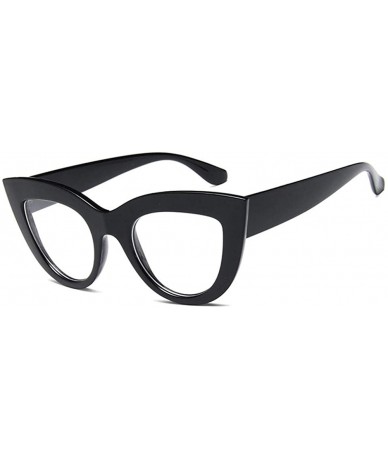 Cat Eye Women Cat Eye Sunglasses Retro Mirror Lens Sun Glasses Ladies Colorful Glasses UV400 - Black Clear - C5199OLN5CZ $18.71