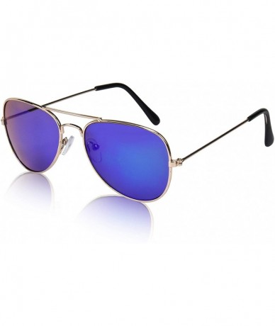 Oversized Aviator Kids Sunglasses For Boys And Girls Glasses UV 400 Protection - 1 Green/Blue Mirror Lens - CN18OW73R8Y $18.20