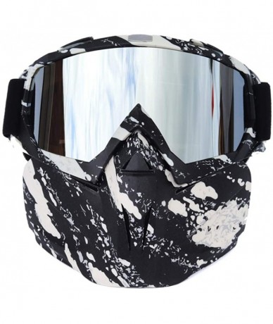 Goggle Men and Women Off-Road Motorcycle Goggles with Detachable Windproof - White Black - CT18Z3SCGN6 $57.88