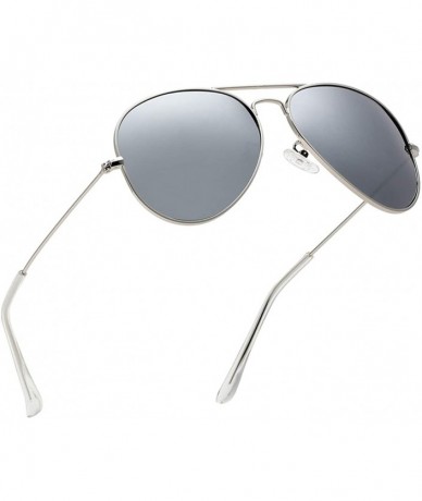 Aviator Premium Military Polarized Sunglasses Protection - 352-silver Silver - C018ADKXLU6 $12.86