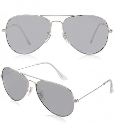 Aviator Premium Military Polarized Sunglasses Protection - 352-silver Silver - C018ADKXLU6 $12.86