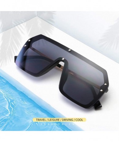 Rimless Sunglasses Watermark Ultraviolet Proof Streetwear - Red - CN194E5DDZA $31.24