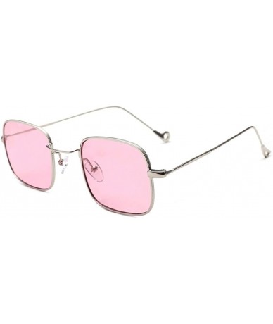 Rimless Women Fashion Quadrate Shades Sunglasses Integrated UV Candy Eyeglasses Glasses - F - CL18D3N70ME $8.45