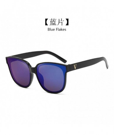 Sport Women UV Protection Sunglasses Big Frame Plastic Frame Vintage Inspired Sunglasses (Blue tablets) - Blue Tablets - CG19...