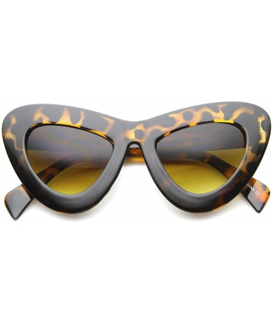 Oversized Womens Bold Chunky Frame Gradient Lens Oversize Cat Eye Sunglasses 50mm - Tortoise / Amber - C012H0L9JA9 $18.24