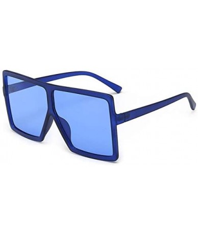 Oversized Vintage Sunglasses Oversize blueyellow - C18 Blue - CL198AATXSL $31.75