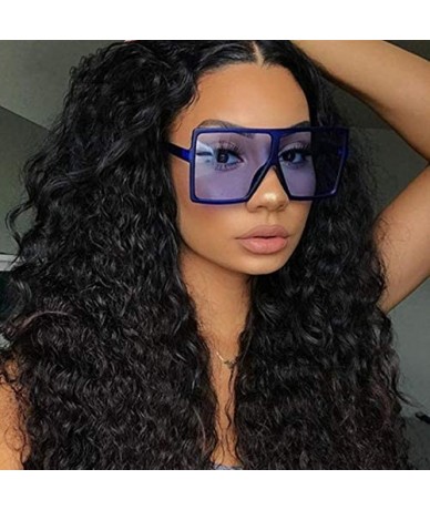 Oversized Vintage Sunglasses Oversize blueyellow - C18 Blue - CL198AATXSL $65.22