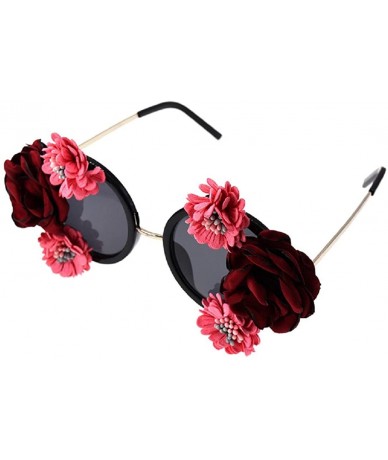 Round Round Floral Sunglasses for Women Shades - Floral - C418RDCS32A $11.16