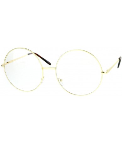 Oversized Extra Large Round Circle Lens Hippie Groovy Womens Eye Glasses - Gold - C412N3BMJKC $19.33