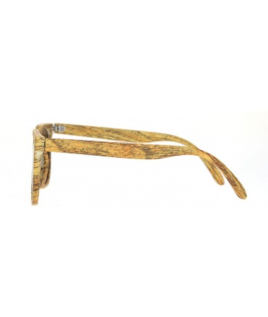 Rectangular Mens Wood Grain Rectangular Keyhole Horn Rim Plastic Sunglasses - Light Wood Solid Brown - C518O3DG6E4 $10.36
