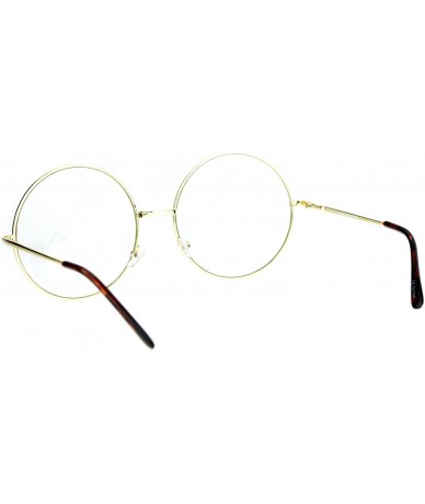 Oversized Extra Large Round Circle Lens Hippie Groovy Womens Eye Glasses - Gold - C412N3BMJKC $9.14