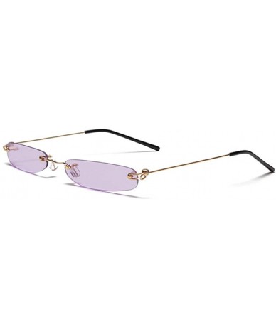 Square Retro Small Square Frameless Sunglasses for Women/Men Metal Legs UV400 - C2 - CY19054T8QR $9.78