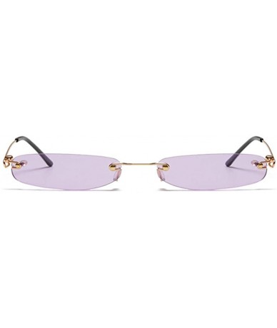 Square Retro Small Square Frameless Sunglasses for Women/Men Metal Legs UV400 - C2 - CY19054T8QR $9.78