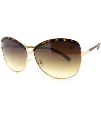 Butterfly Designer Fashion Women's Sunglasses Oversize Butterfly Frame - Tortoise - CO11PZ000LB $8.75