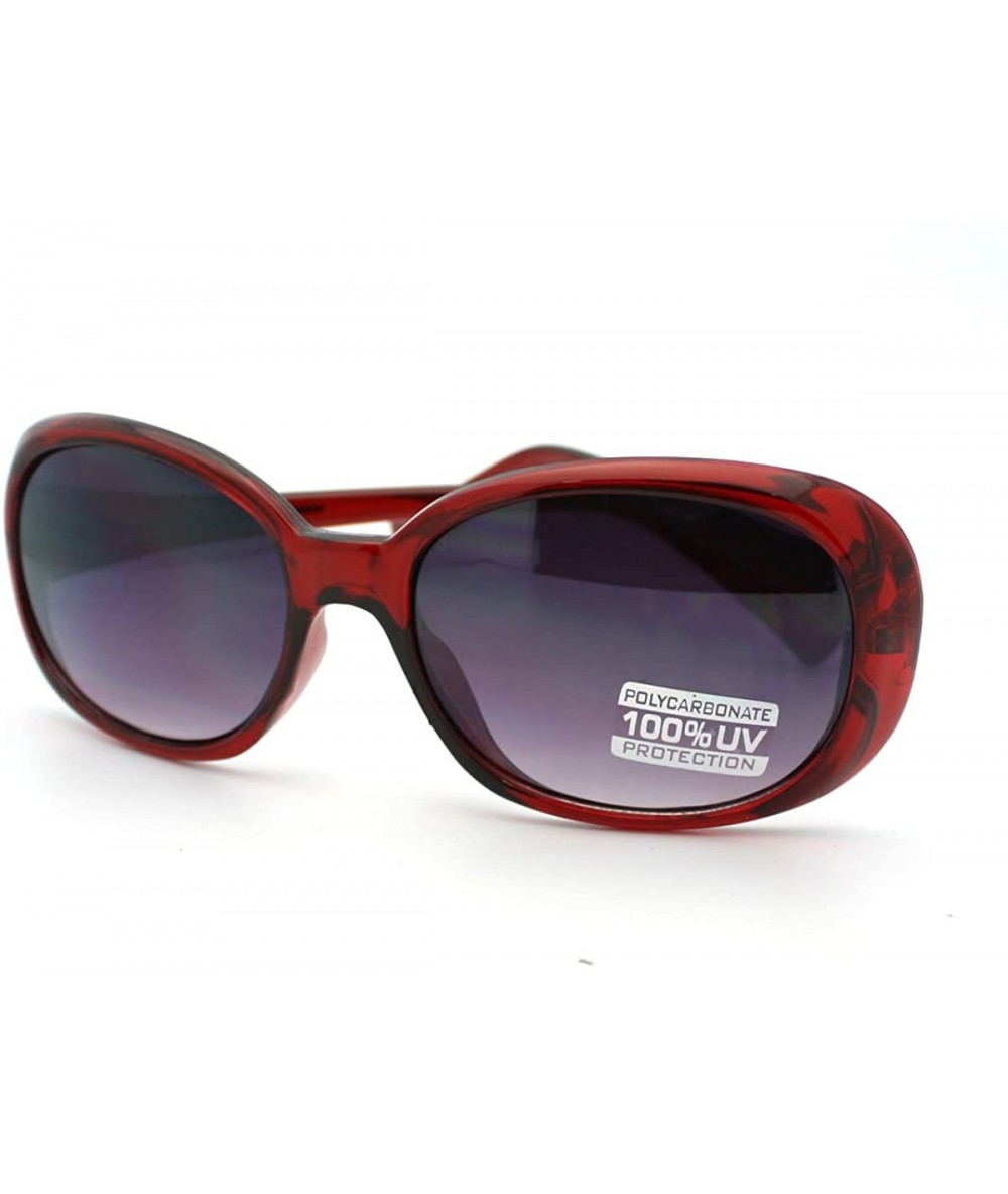 Oval Round Oval Sunglasses Classic Casual Fashion Shades for Women - Red - CK11CNUL4AL $9.38