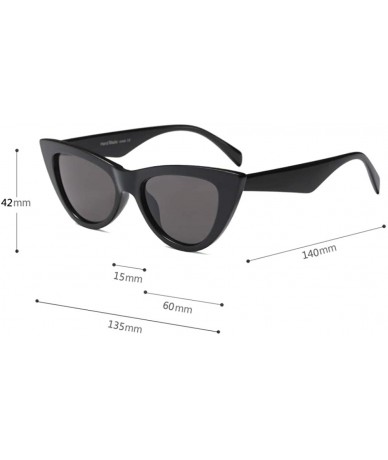 Goggle Vintage Retro Women Cateye Sunglasses Clout Goggle Small Fun Colorful Shades - Black - CI18HODAG40 $24.28