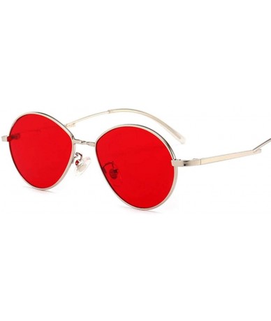 Oval Popular Sunglasses Fashion Glasses UV400 Red - Red - CB1906S4SCE $21.54