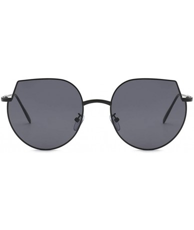 Oversized Women Cat Eye Sunglasses Metal Oversized Sun Glasses Eyewear Trend UV400 - Silver Silver - CE19032EKG9 $26.87