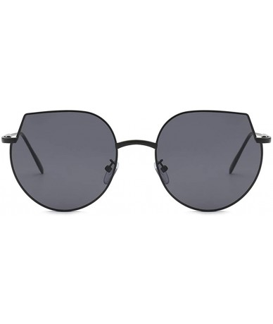 Oversized Women Cat Eye Sunglasses Metal Oversized Sun Glasses Eyewear Trend UV400 - Silver Silver - CE19032EKG9 $10.81