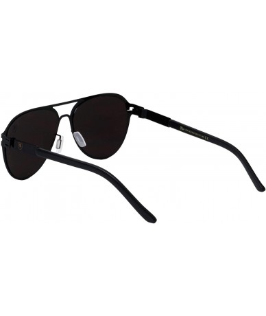 Aviator Drifter Flat Thin Frame Round Aviator Sunglasses - Blue Black - C1199LX4GN6 $32.00