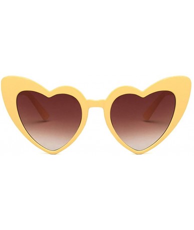 Cat Eye Heart Shaped Sunglasses-Vintage Cat Eye Goggle-Oversized Rimless Shade Glasses - F - C0190OL04NZ $27.78