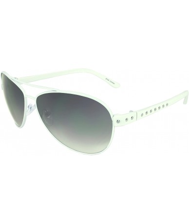 Aviator Rivet Aviator Fashion Sunglasses - White - CE11G3L6BX7 $17.28